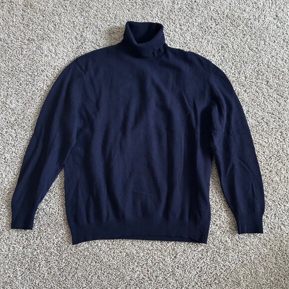 Blue Spheres Mens XL Navy Blu Turtleneck Casual Sweater Wool Blen Made In Italy - Picture 7 of 7